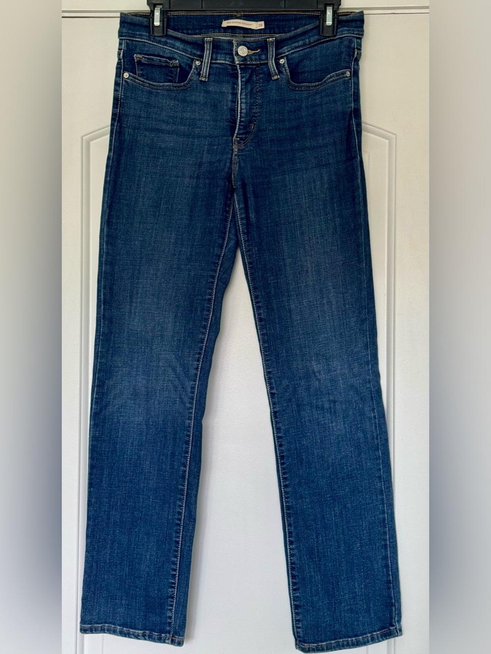 Levi's Women's Straight-Leg Jeans in Dark Blue Wash